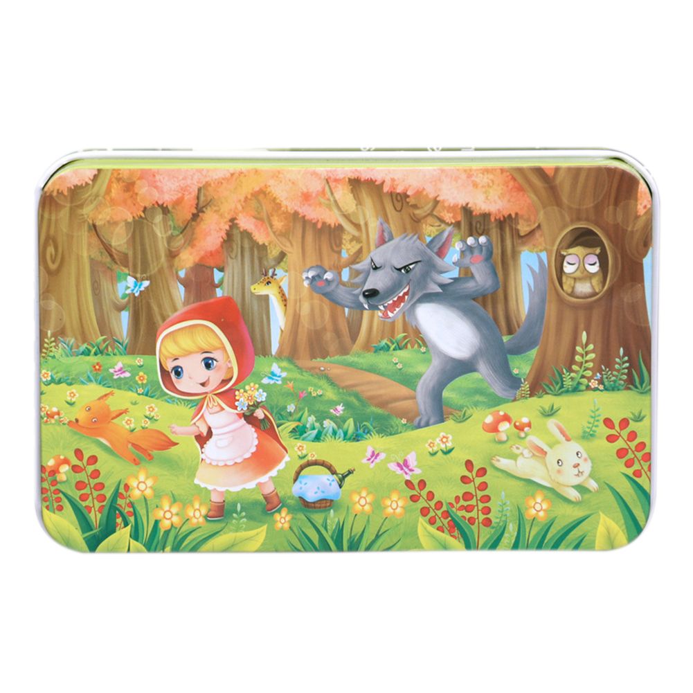 60 Pieces Puzzle for Kids Adults Cartoon Print Wooden Puzzle with Iron Box Adults Decompression Toys Jigsaw