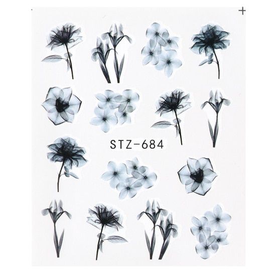 Flower Leaf Stickers for Nail Manicure Nail Art Slider Decor Water Transfer Decal DIY Adhesive Polish Decoration CHSTZ508-706-1