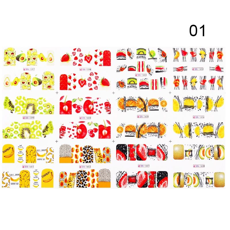 12pcs Maple leaf Butterfly Nails Sticker Set Flowers Water Transfer Slider Decals For Nail Art Sticker Decorations DIY Tips