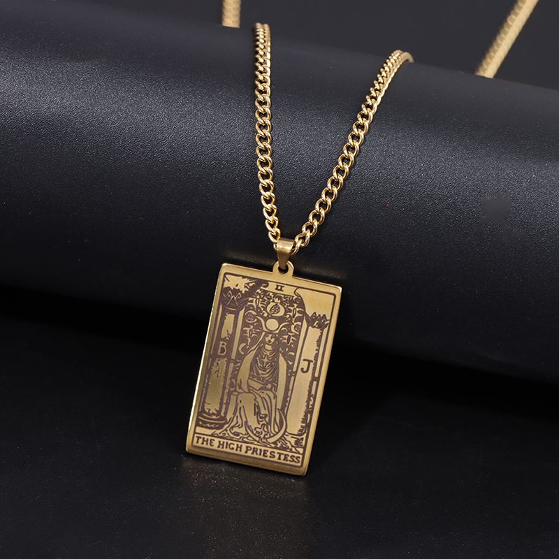 The High Priestess.Wicca Tarot Pendant Necklaces Major Arcana Tarot Card Amulet