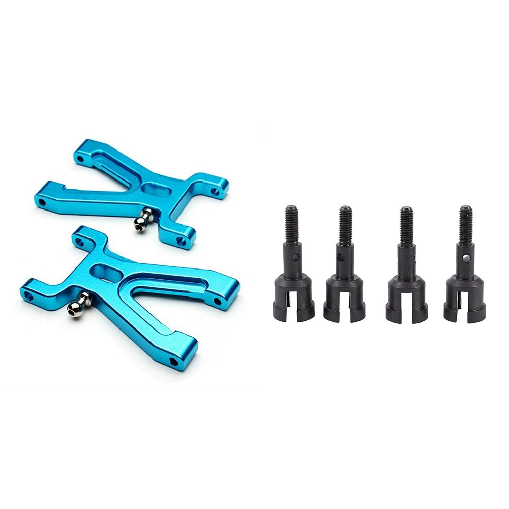 2 Set RC Car Parts for Wltoys: 1 Set Metal Upgrade Wheel Hub & 1 Set Front Suspension Arm Parts ， Wheel Hub