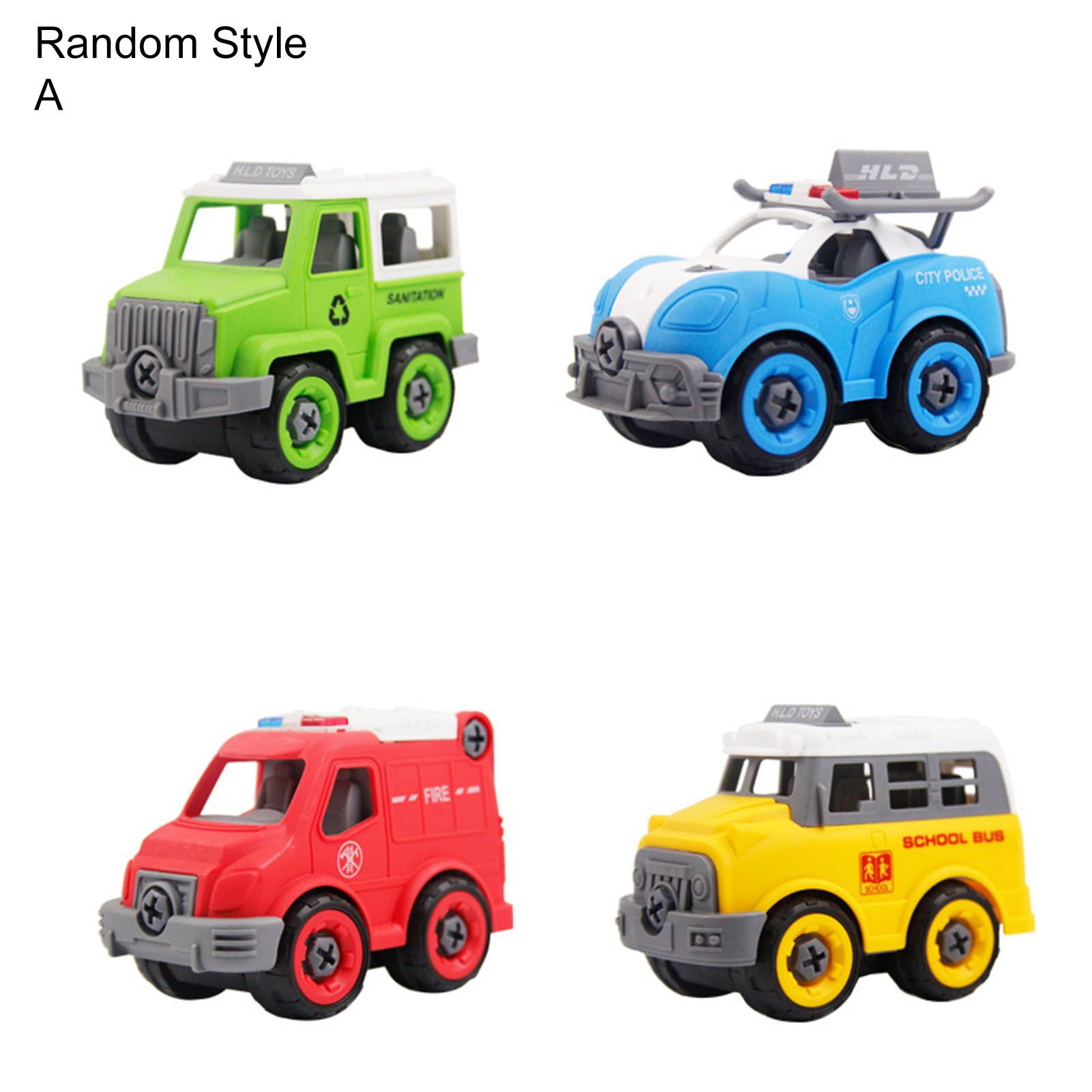 Auto Toy Polished Smoothly Fun Plastic Children Puzzle Disassembly Engineering Vehicle for Child