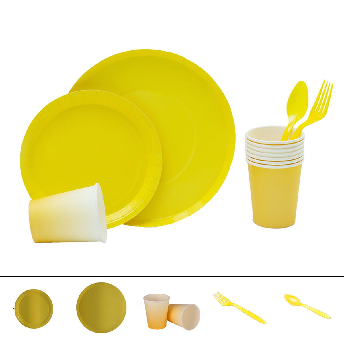 Pick for you Plastic Tableware Kit for 50 Guests, Party Supplies, Includes Table Covers, Plates, Cups and More