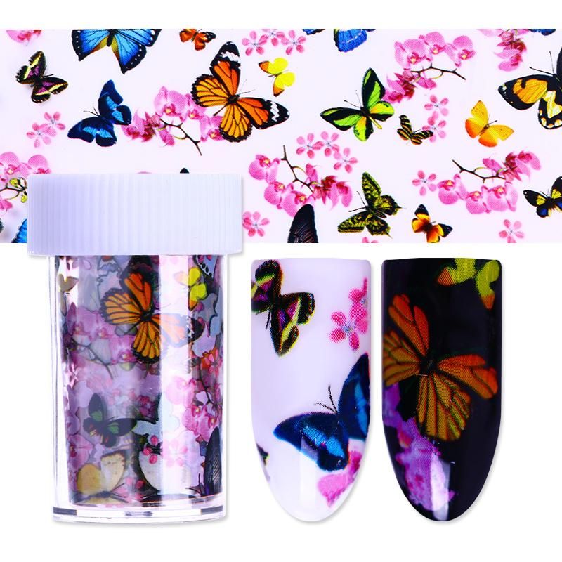 Colorful Floral Nail Foils Marble Series Pink Blue Foils Paper Nail Art Transfer Sticker Slider Decals Nail Art Decoration