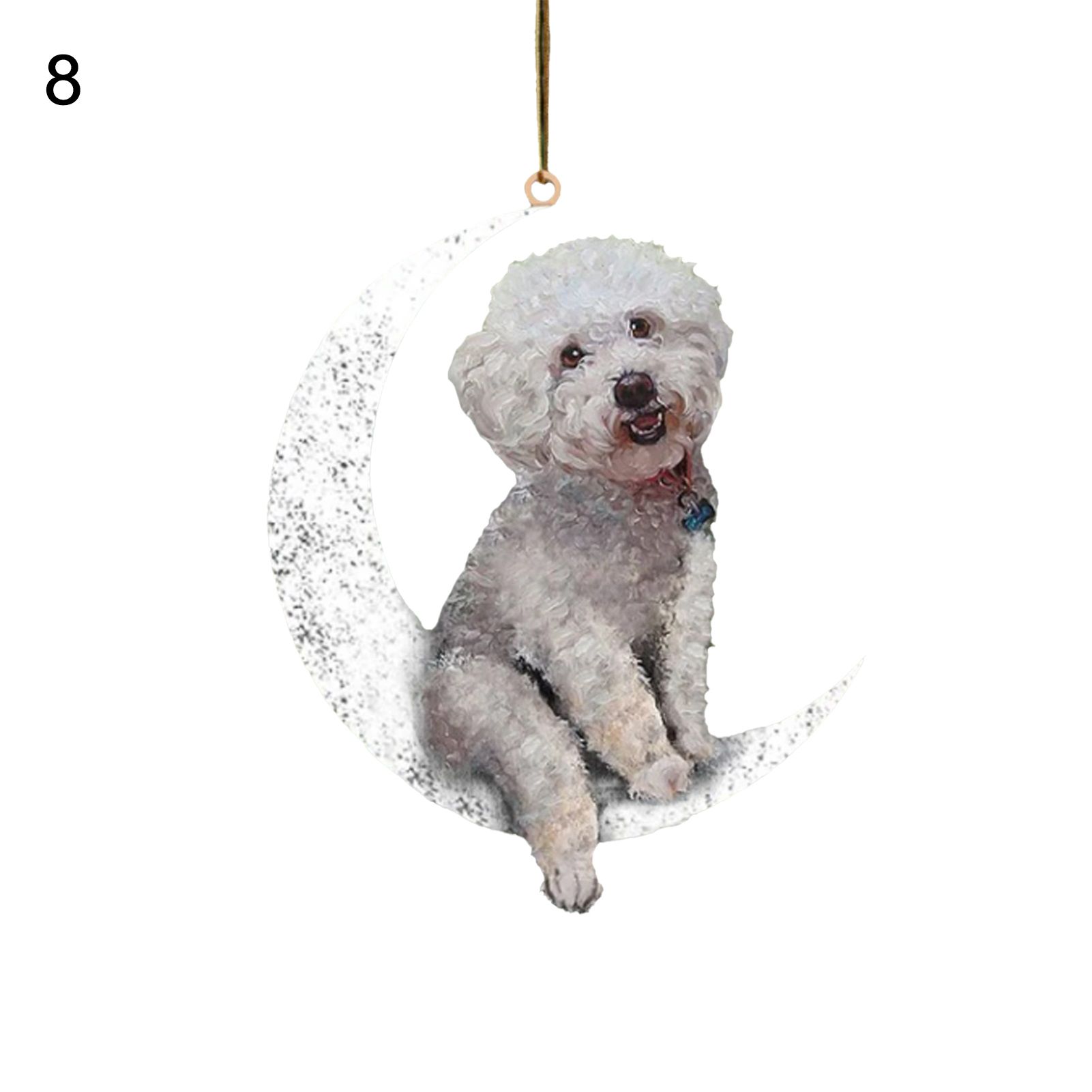 Hanging Widget Decorative Dog Sitting On The Moon Hanging Pendant