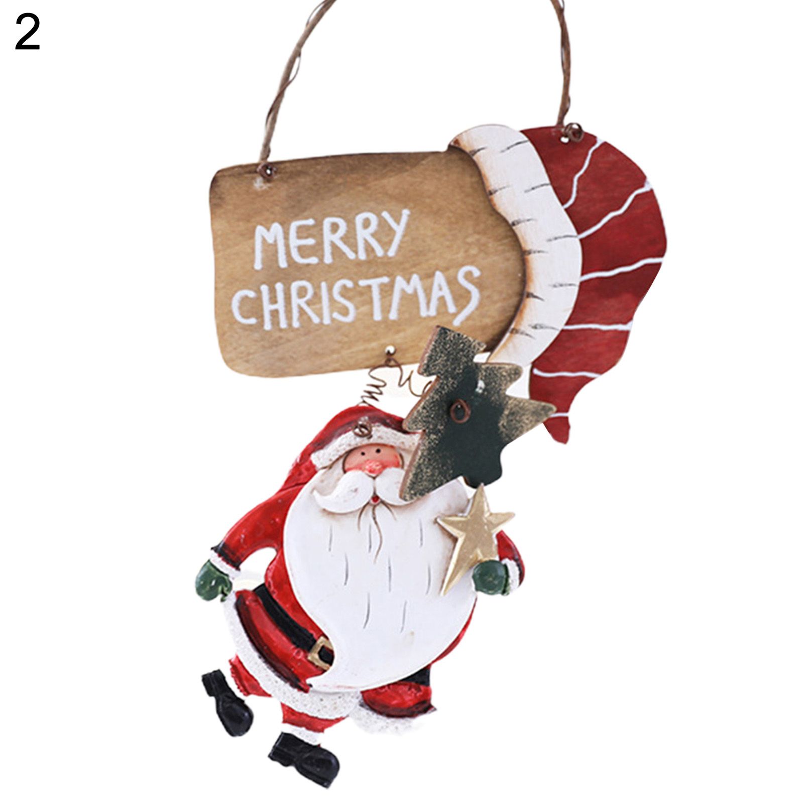 Christmas Hanging Plaque Universal Santa Claus Hanging Plaque Ornament with Star