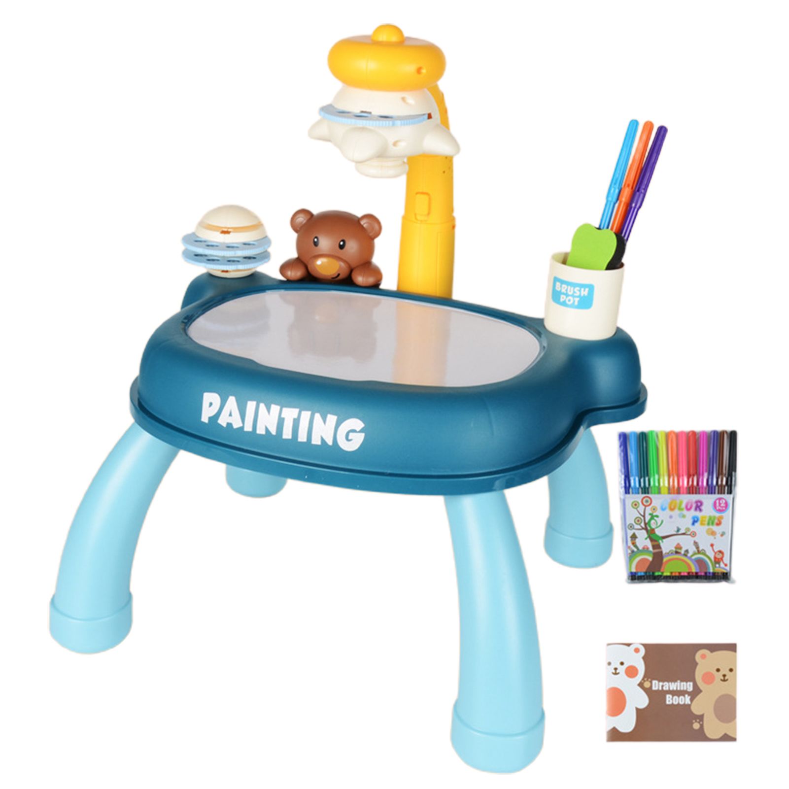 Art Projector Toy Recyclable Practical Ability Children Learning Toys Educational Drawing Playset Projector Toy for Kids