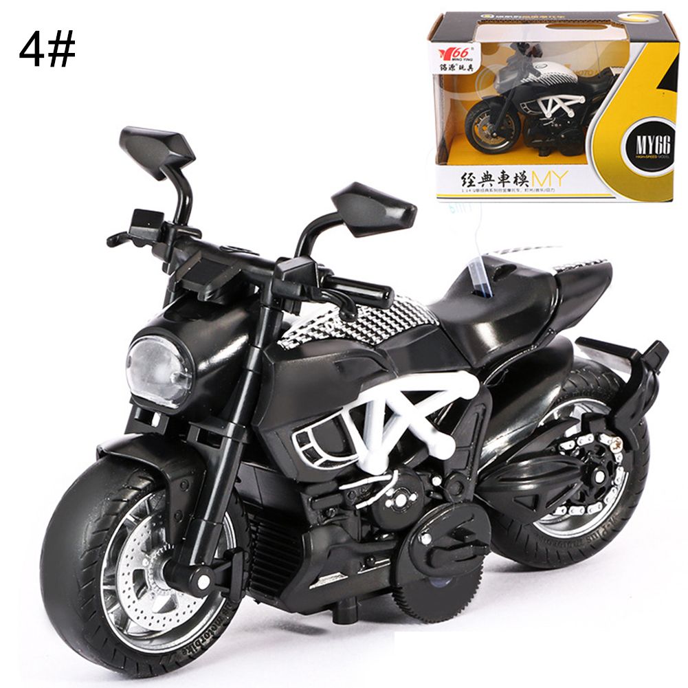 1/14 Scale Pull back Motorcycle Motorbike Model with Light Music Education Toy