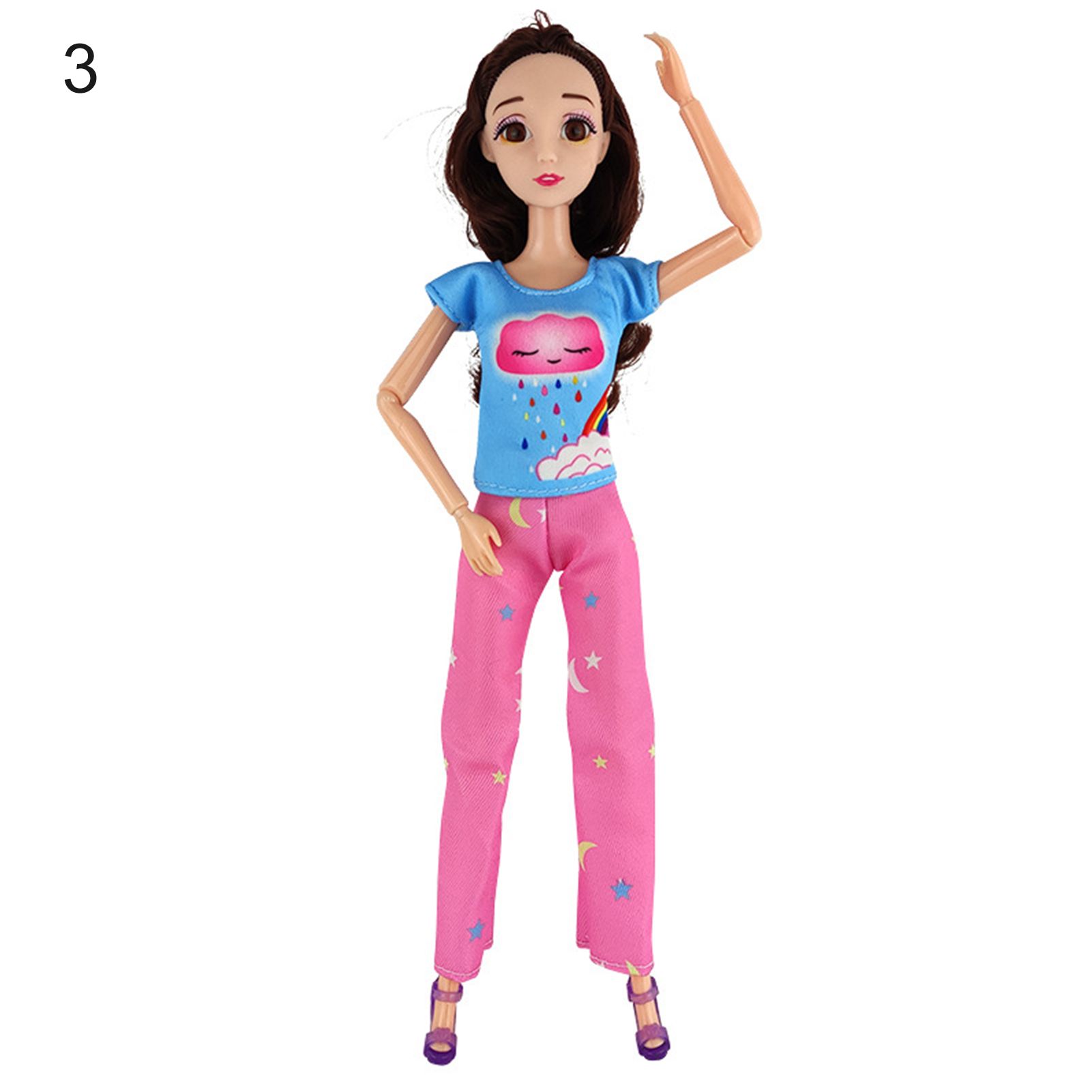 1 Set Doll Suit Wear-resistant Smooth Surface Beautiful Colors Doll Trouser Tops Set for Girl