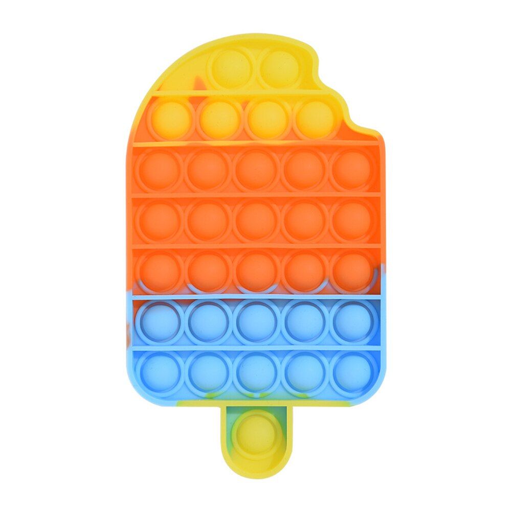 Desktop Fun Ice Cream Shaped Push Bubble Sensory Toy Anti Stress  Toy Children Stress Reliever Fidget Squeeze Board
