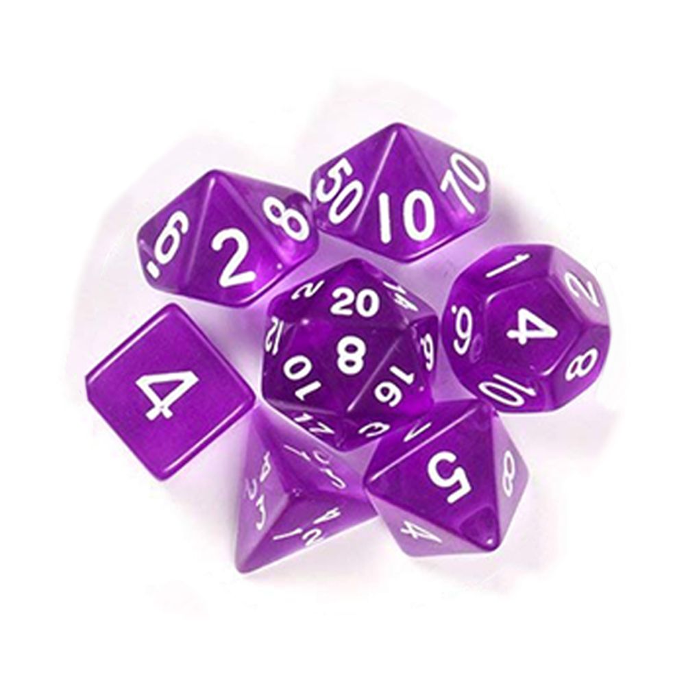 Yfashion 7Pcs/Set ranslucent Polyhedral  Set for eons Dragons Pathfinder D&D RPG (D4 D6 D8 D10 D12 D20 D%)  Style:red