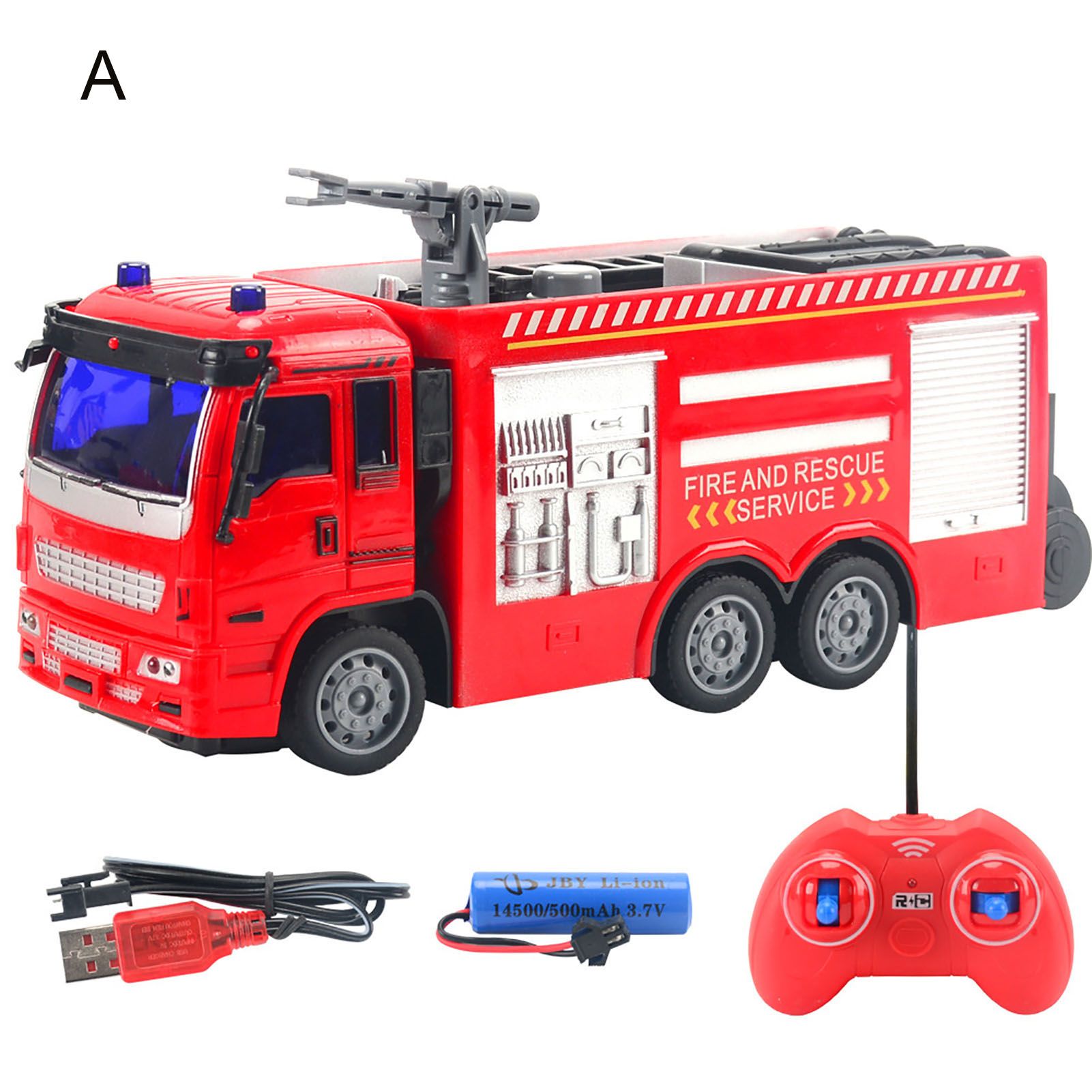 Remote Control Electric Spray Water Fireman Fire Truck Car Model Kids Toy Gift