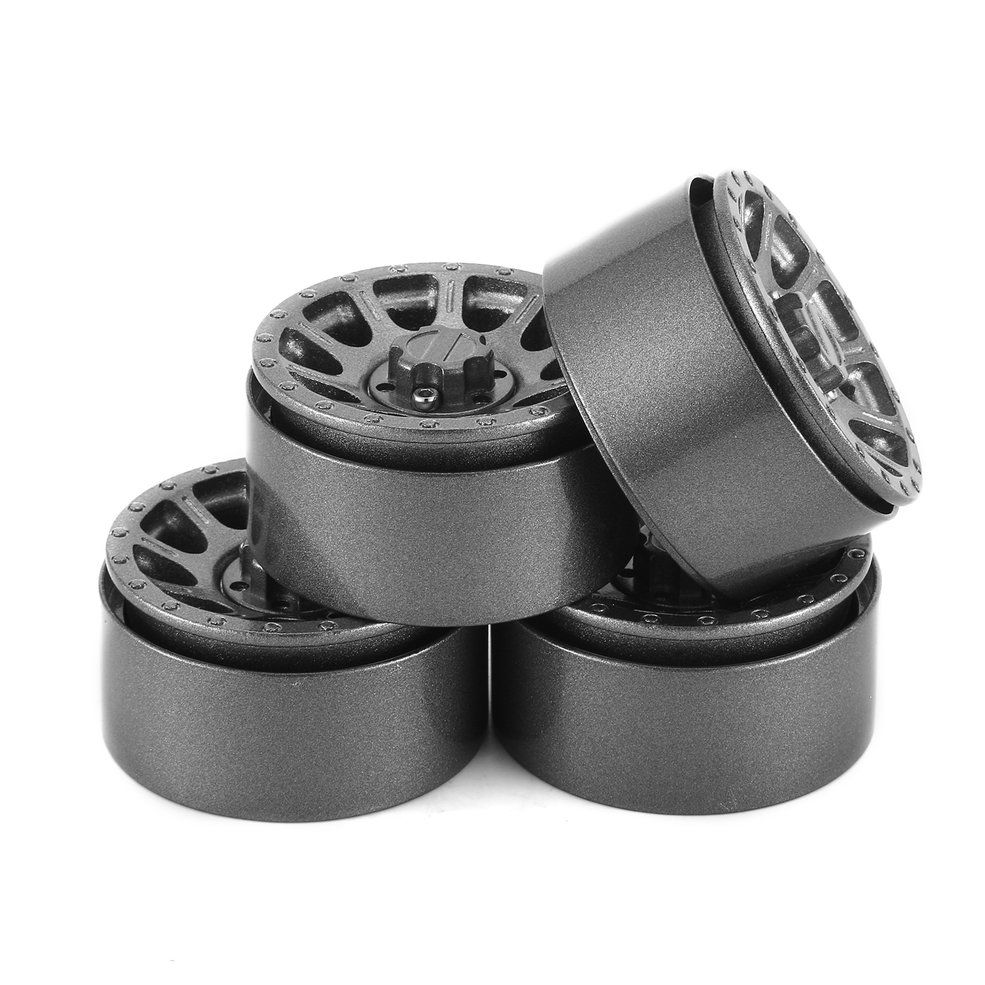 4PCS 2.2" Beadlock Metal Wheel Rim For 1/10 RC Crawler Car Axial SCX10