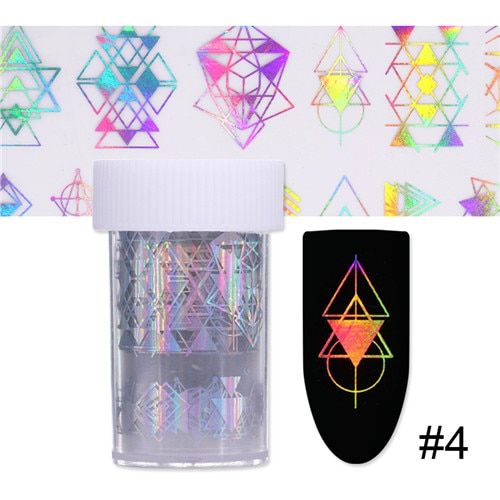 4*100cm  Nail Foil Laser Rose Panda Butterfly  Xmas Nail Art Transfer Sticker For UV Gel Polish