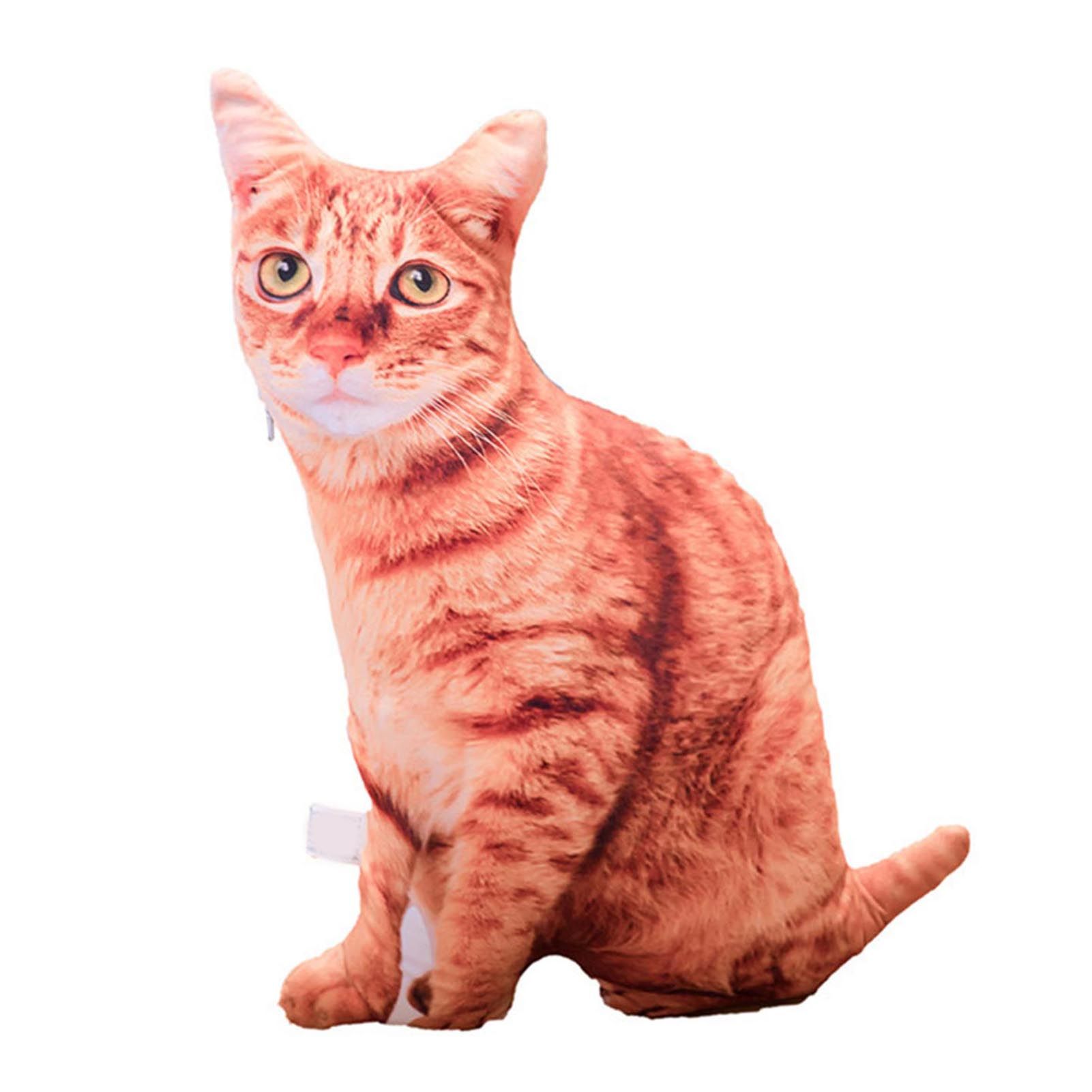 50cm Cute Simulation Three-dimension Cat Pillow Tiger Pattern Plush Doll Toy