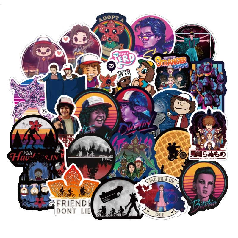 50 Pcs Don't repeat Waterproof Stranger Things Stickers Skateboard Suitcase Snowboard Fridge Laptop Sticker Kids Classic Toy