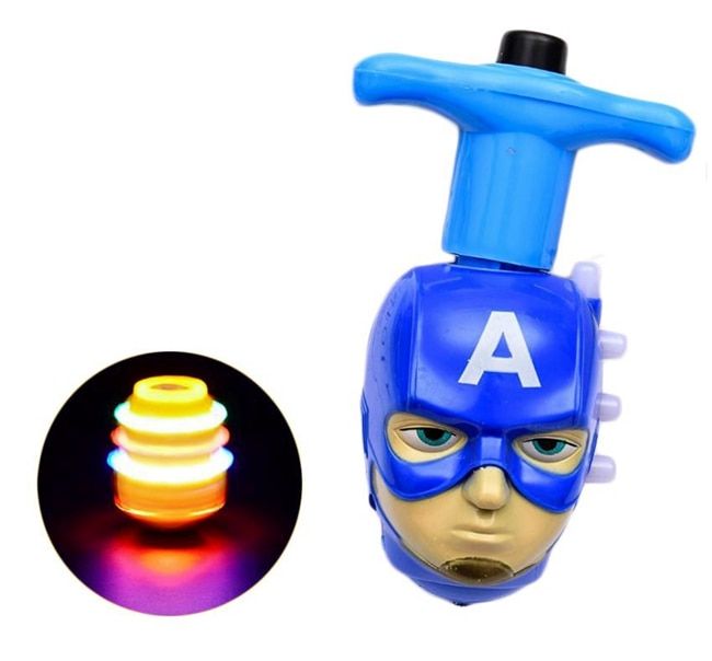 1 set Electric LED Spinning Top Flashing Light Music Cute  Figures Model Launcher Glow At Night Rotating Kid GIft Toy