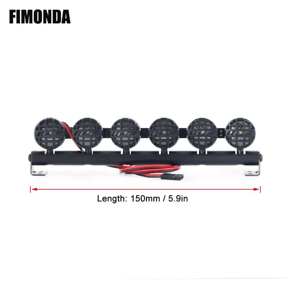 FIMONDA RC Car Roof Lamp LED Light Bar for 1/10 RC Crawler Axial SCX10 90046 Traxxas TRX4 Redcat GEN8 RGT 86100 Tamiya CC01