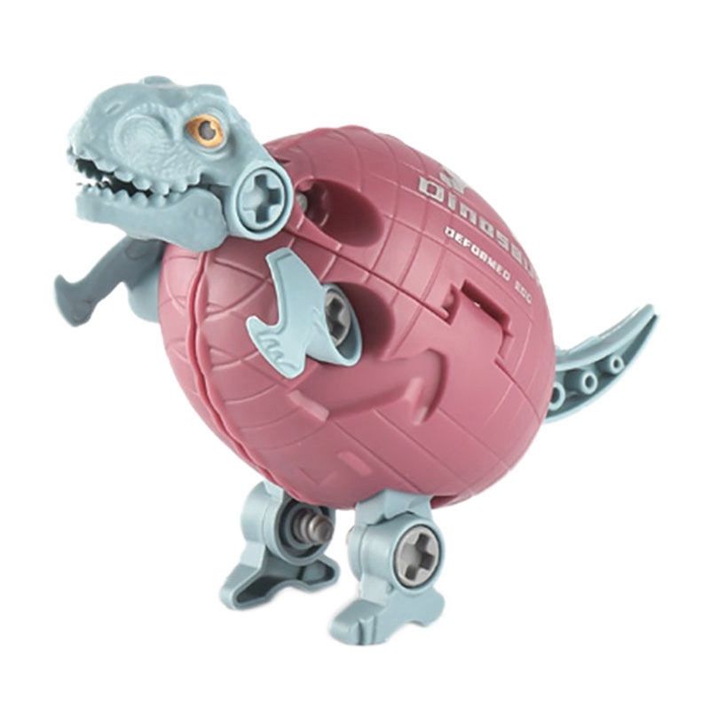 DIY Nut Assembling Toy Deformed Dinosaur Egg Assembly Dinosaur Building Block Model Dinosaur Combination Toy for Kids,C