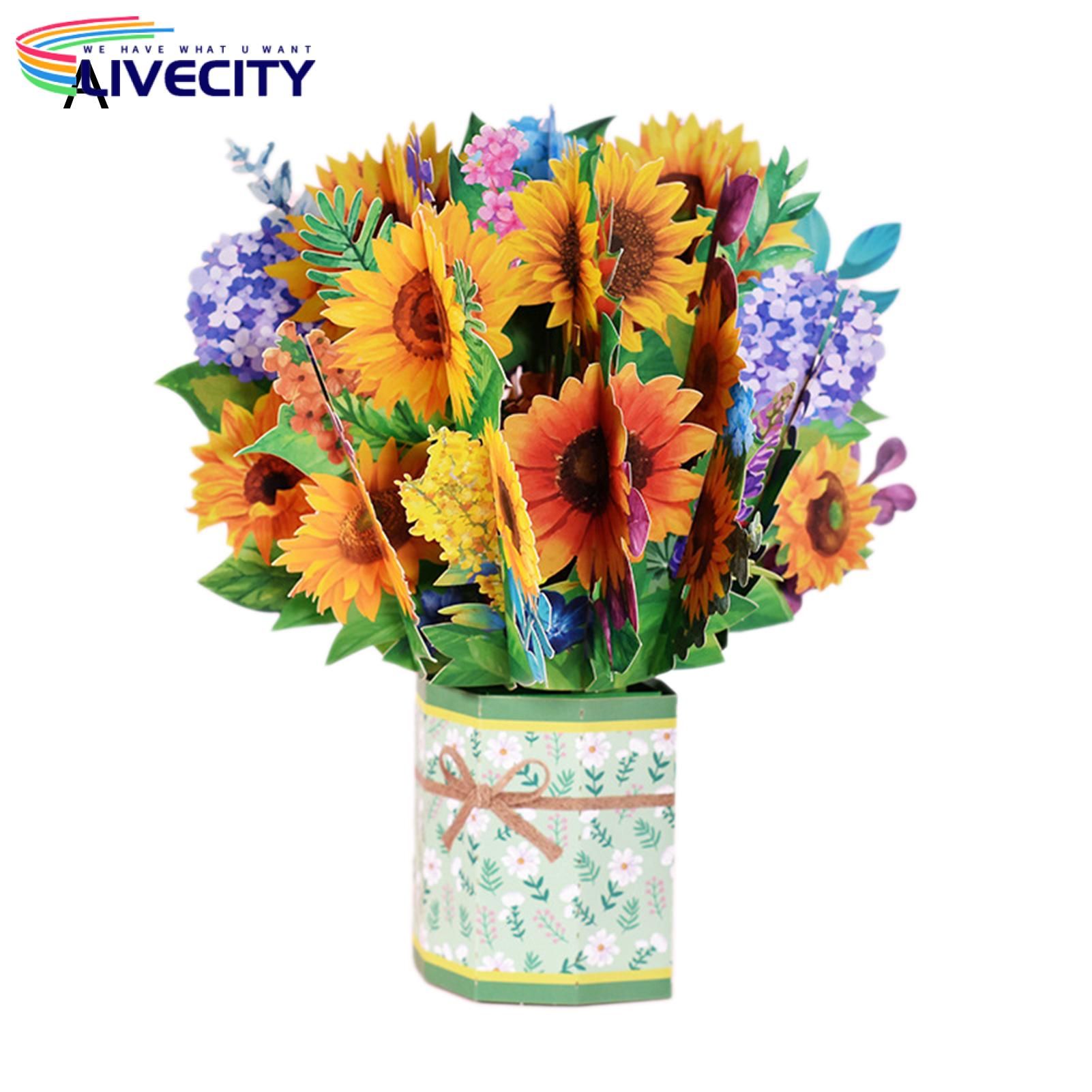 Flower Greeting Card Non-fading Table Ornament Flower Card