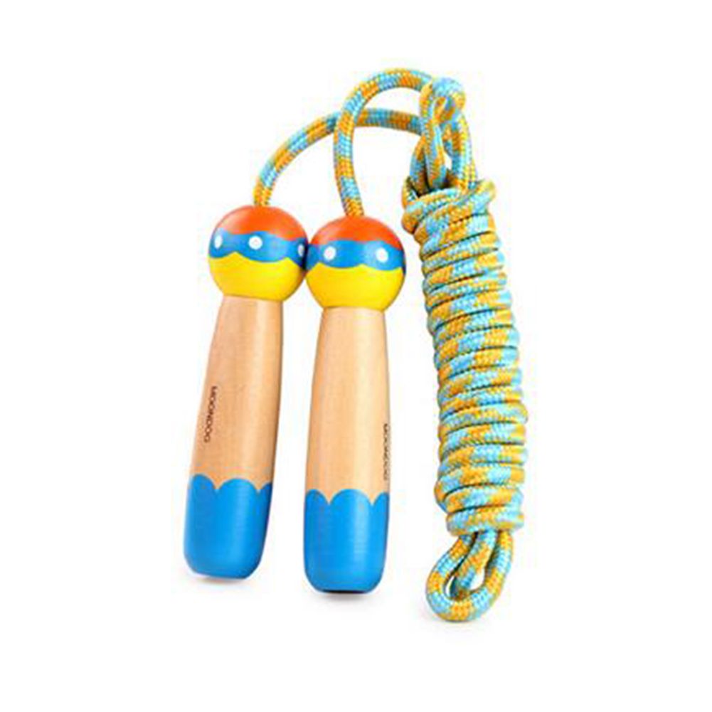 Cartoon Animal Adjustable Skipping Jump Rope with Wooden Handle Exercise Tool