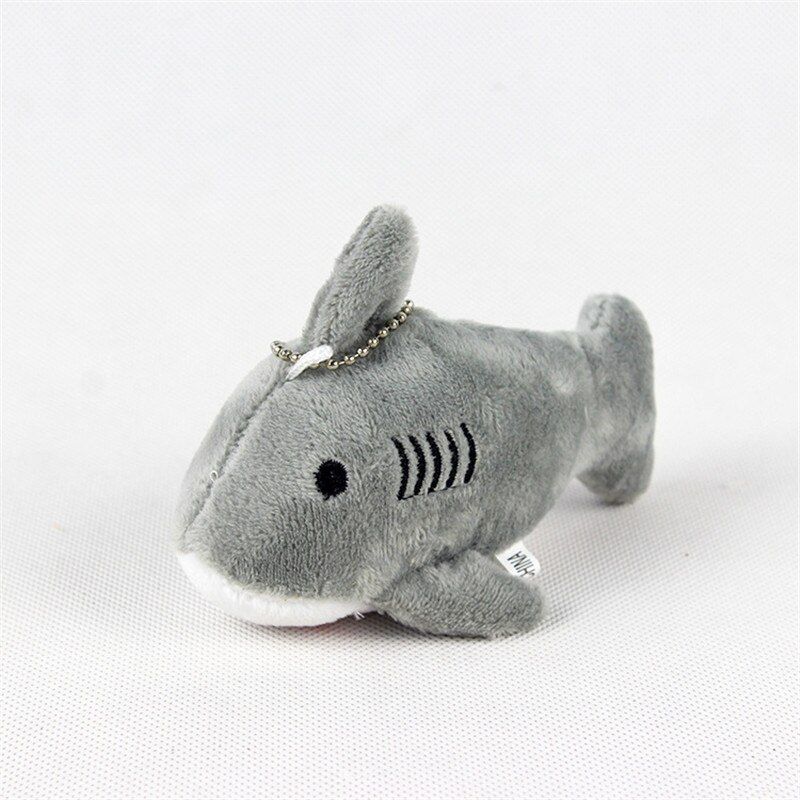12cm Mini Plush Toy Cute Shark Plush Keychain Women's Car Keyring Pompom Key Chains Women Handbag Key Pendant Gift For Children