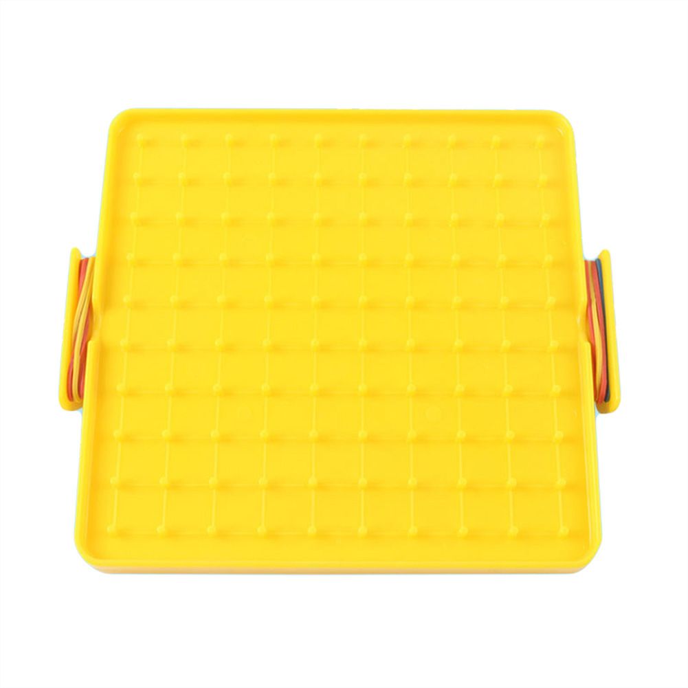 16x16cm Double Sided Geoboard Nails Peg Board Elastic Bands Kids Teaching Aids