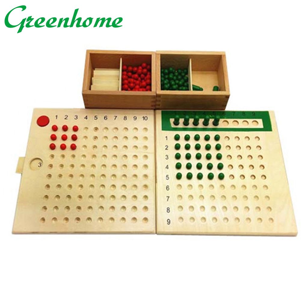 Greenhome Montessori Multiplication Division Mathematics Wooden Board Kids Educational Toy