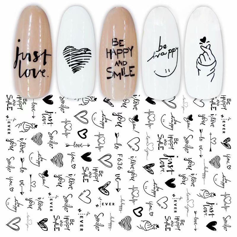 3D Gold Red Glitter Stickers Nail Sliders Love Heart Valentines Nails Acrylic Shiny Powder Decals Manicure Tattoo GLSTZG092-103