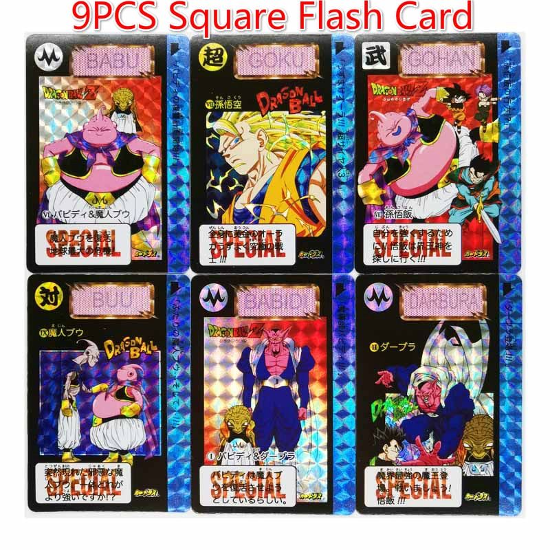9pcs/set Super Saiyan Dragon Ball Z Majin Buu No.2 Refraction Heroes Battle Card Ultra Instinct Goku Game Collection Cards