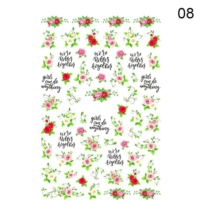 1 Pcs 5D Nail Stickers Laser Effect Nail Sticker Flowers Butterflies Leopard Adhesive Transfer Nail Sticker  Nail Art Decoration