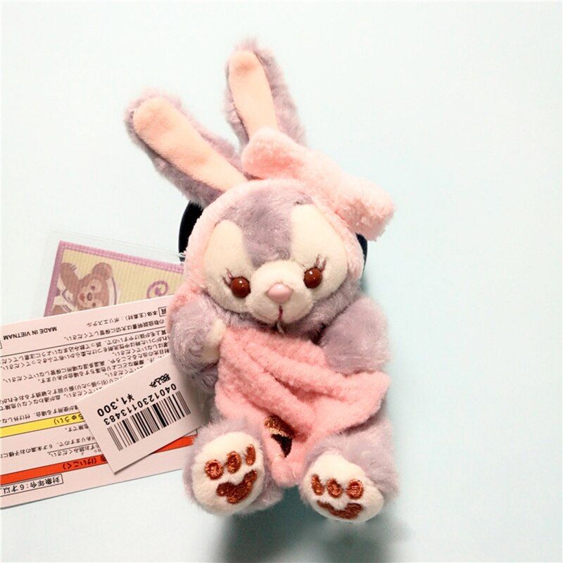 12cm Cartoon Stellalou Bunny Rabbit kawaii keychain pendant cute lovely Bunny Soft Dolls for bag Children girl Birthday Gift