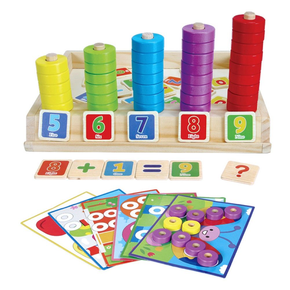 Kids Arithmetic Learning Toss Ring Number Blocks Puzzle Game Early Education Toy