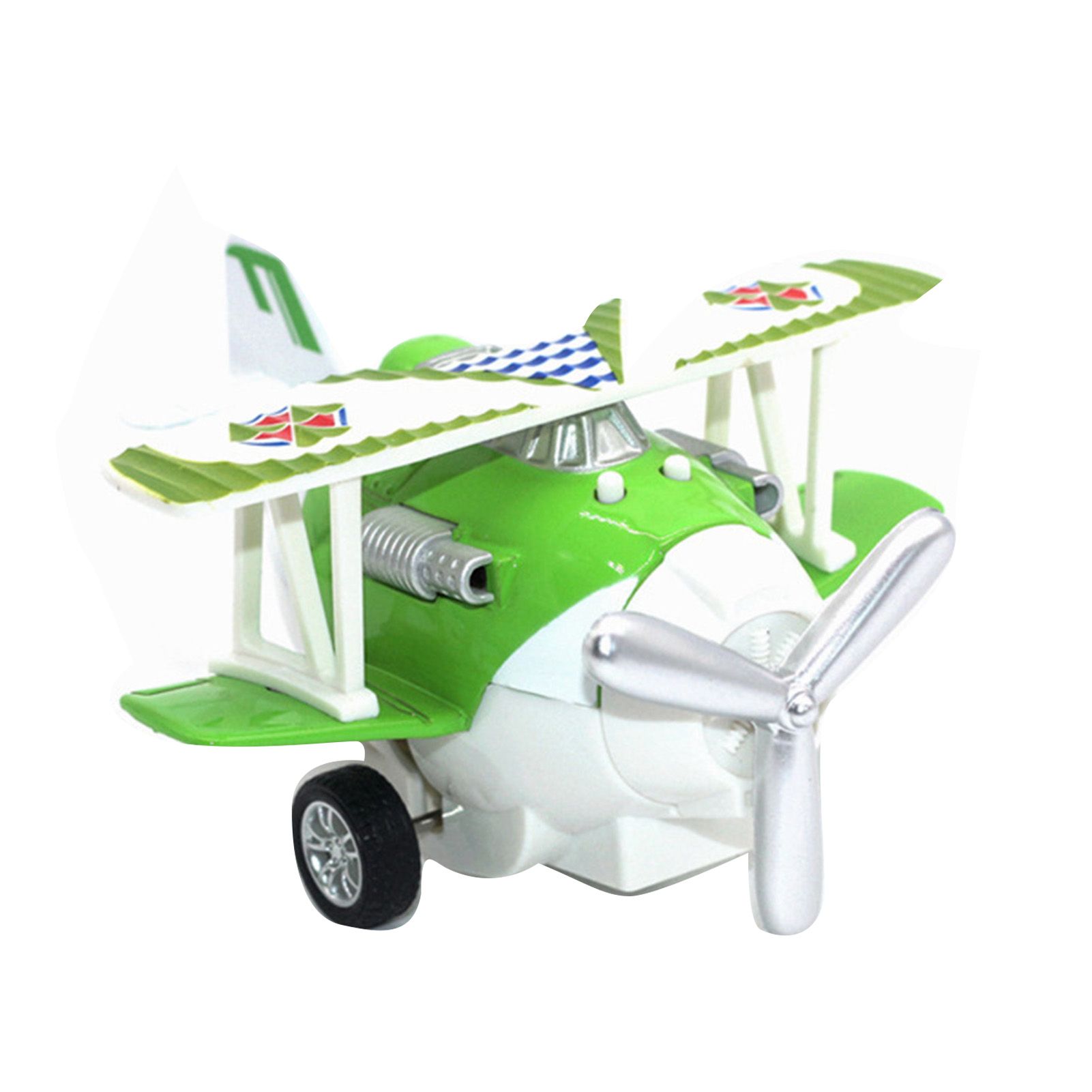 LED Light Cartoon Double Wing Pullback Glider Airplane Model Kids bauble with Sound