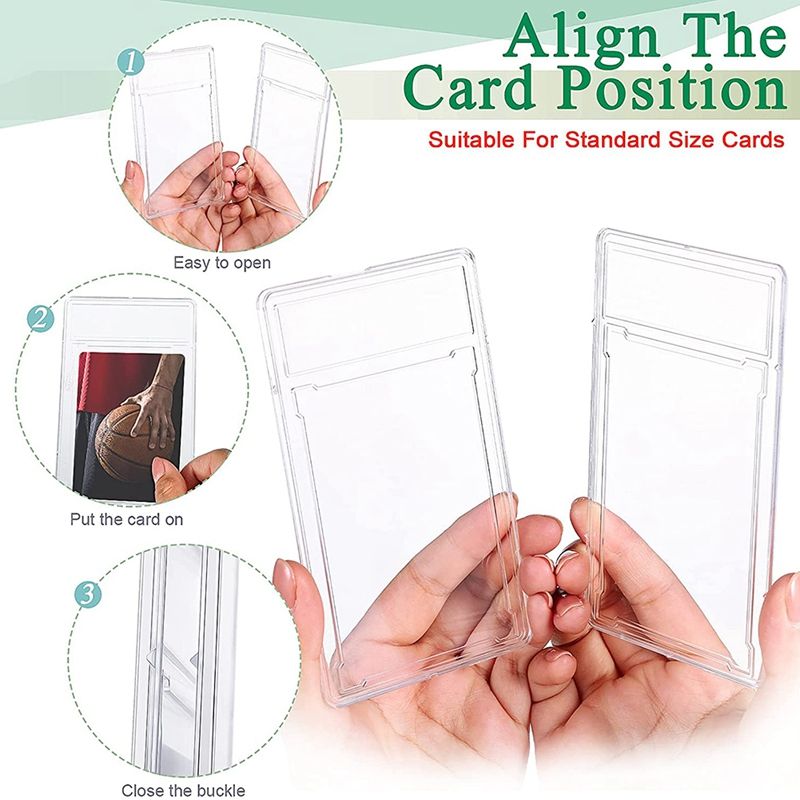 10 Pcs Trading Cards Protector Case Acrylic Clear Graded Card Holders with Label Position Hard Card Sleeves