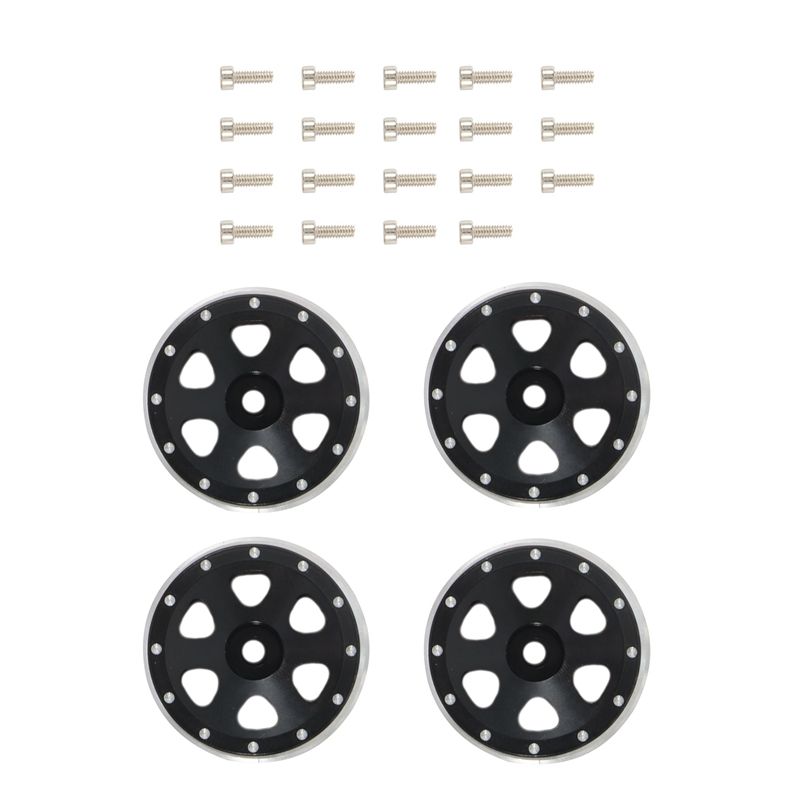 4PCS 1.0 Beadlock CNC Mini Crawler Wheel Rim Hub for 1/24 RC Crawler Car Axial SCX24 90081 AXI00002 Upgrade Parts