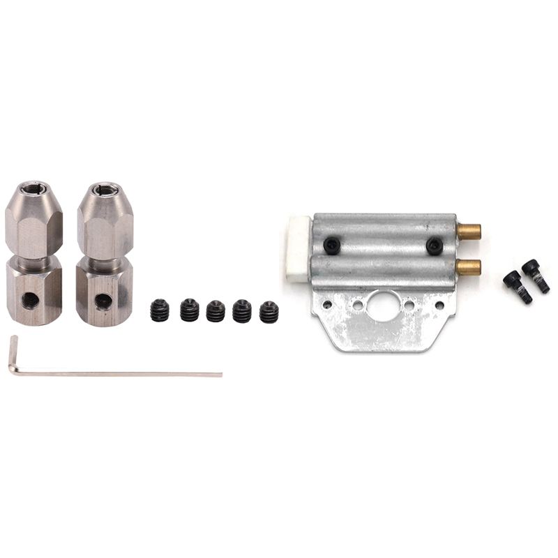 2Pcs RC Boat Flexible Coupling CNC Stainless Steel & 1SET FT011-7 Metal Water Cooling System Parts for Feilun FT011