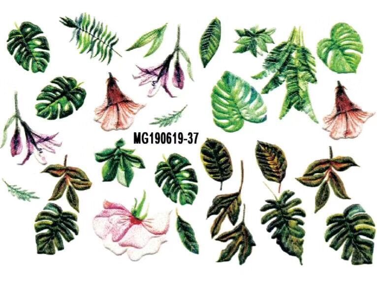 Hot 3D Acrylic Engraved  flower Nail Sticker pretty girl Purple Flower Water Decals Empaistic Nail Water Slide Decals Z0338