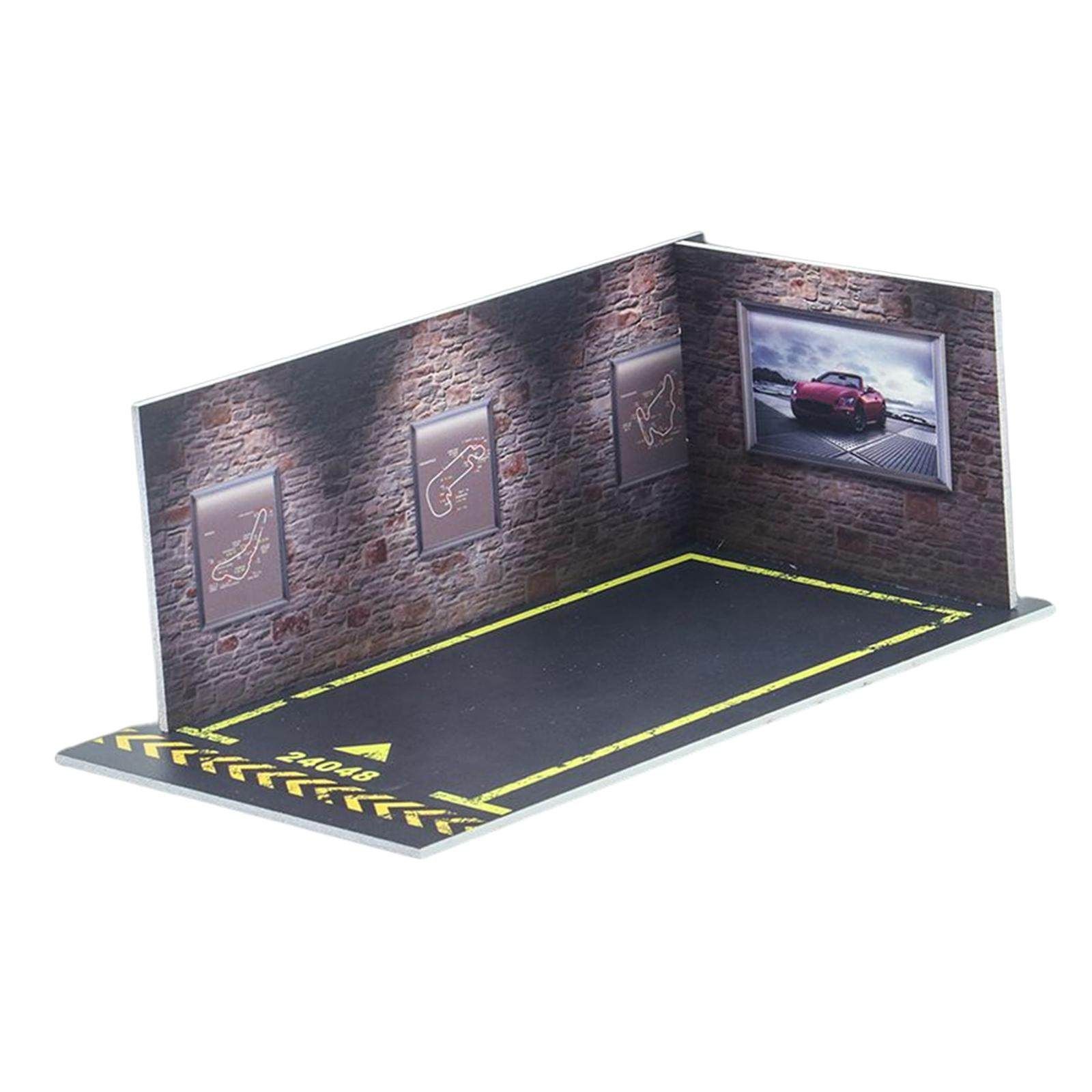 Car Model Parking Lot Scene 1/24 Background for Car Model Lovers Collection Fans