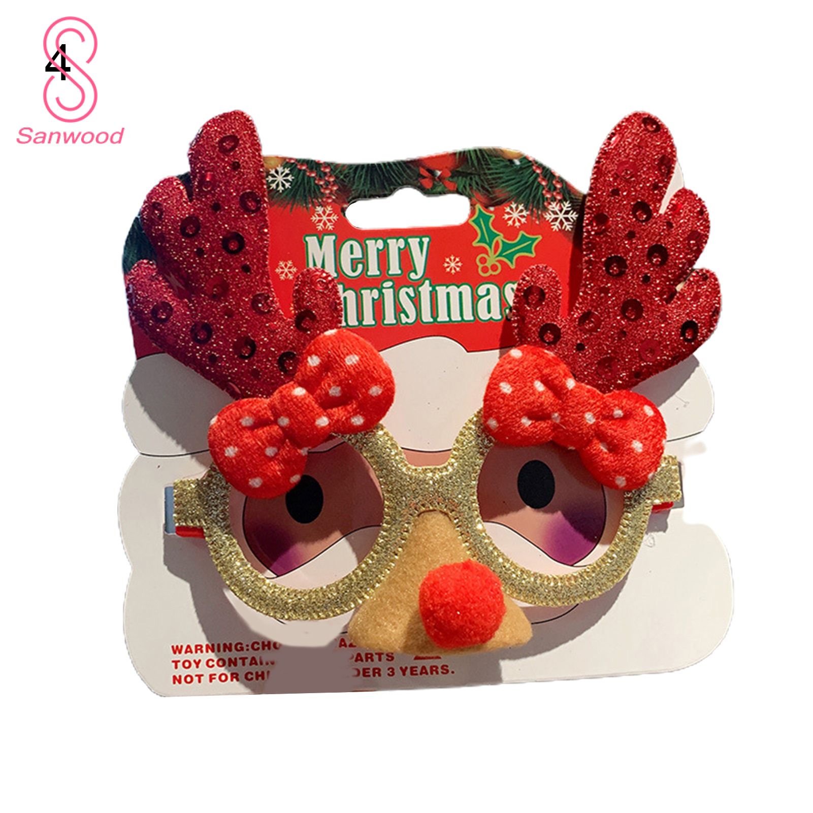 Glasses Frame Prop Nice-looking Christmas Element Glasses Frame