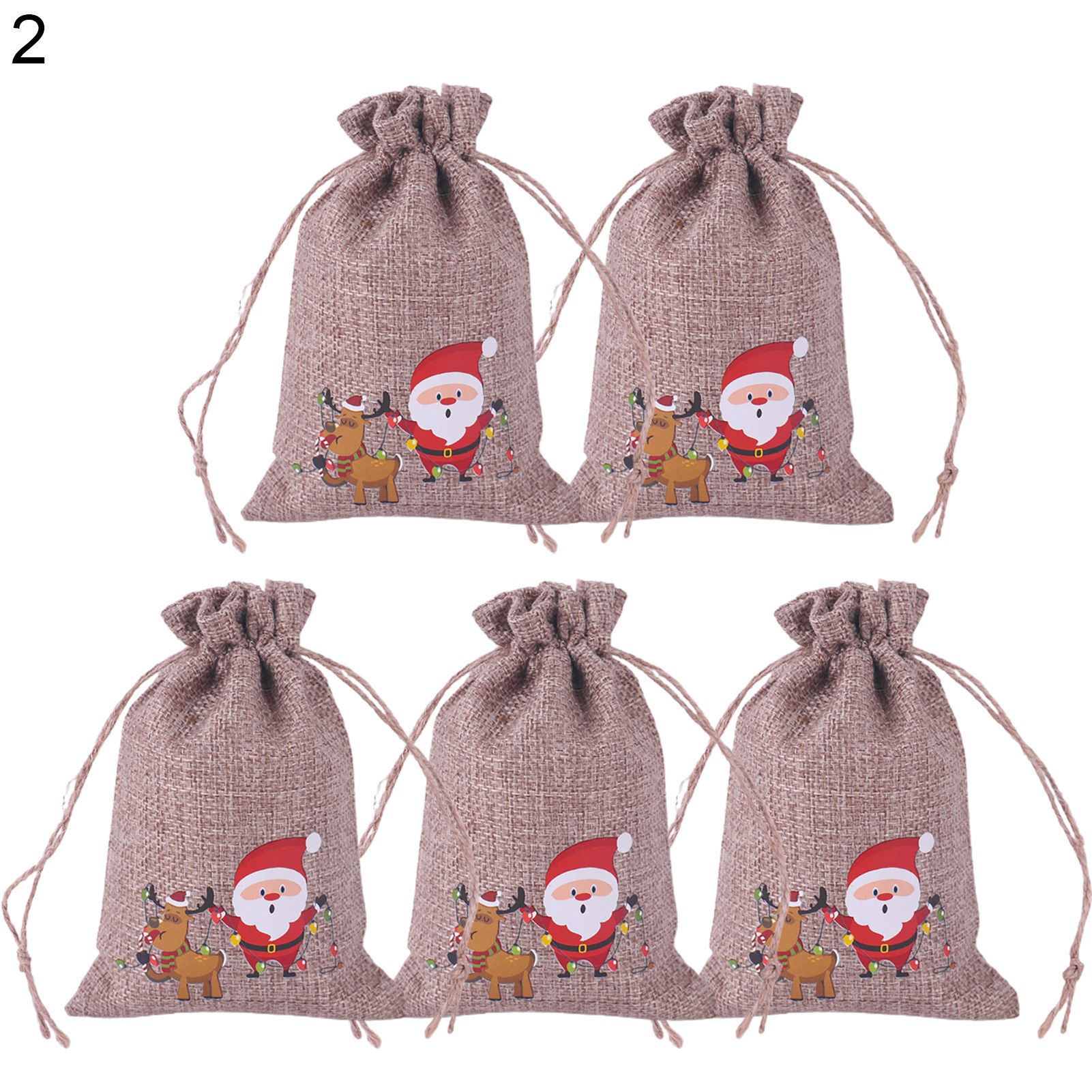 Goodies Bag Soft Texture Small Jute Burlap Xmas Treat Gift Bag
