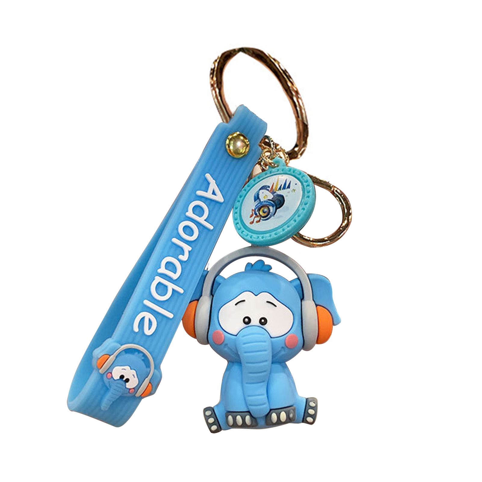 Cartoon Keychain Unfading Color Metal Buckle Lovely Panda Elephant Key Rings Bag Pendant