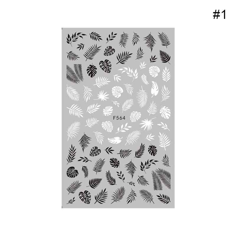 KOSKOE 1 Sheet 3D Nail Sticker Summer Graffiti Nail Decals Geometric lines Nail Art Decoration DIY Nails for All Manicures