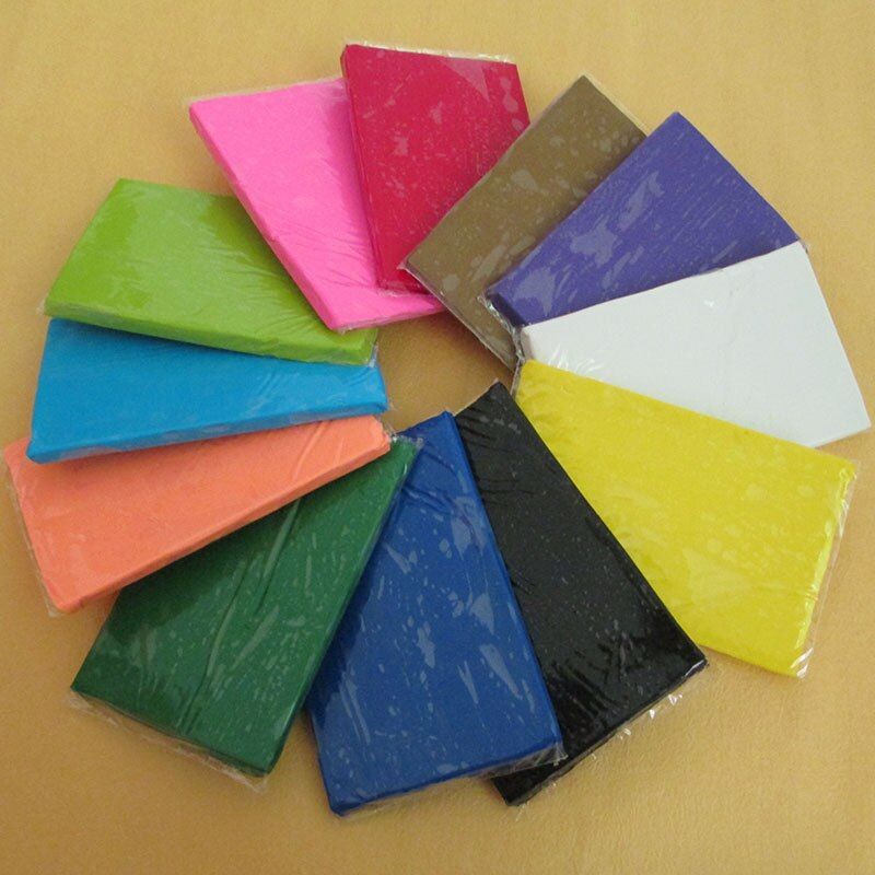 500g Children Baking Polymer Clay Soft Diy Oven Bake Colored White Black Green Blue Yellow Red Purple Clay Plasticine Toys