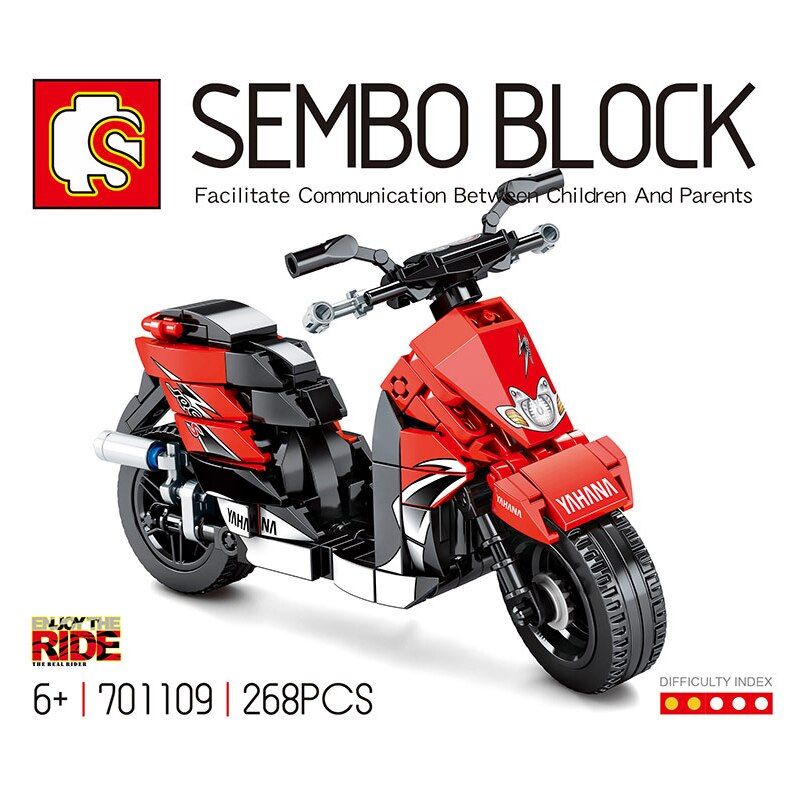 City Series Street View Creative Off-road Motorcycle DIY Model Educational Building Blocks Toy for Children Gift