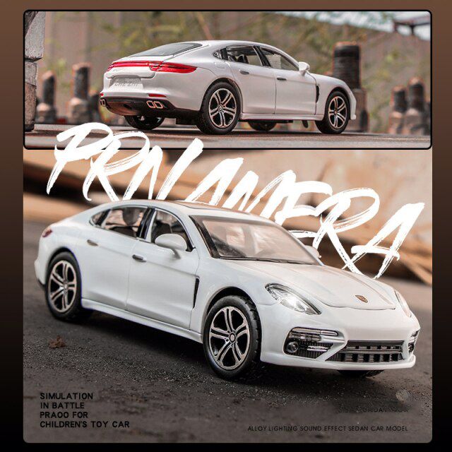 Porsche Panamera Diecast Alloy Car 1:32 Supercar Vehicles 6 open Metal Car Model Car Sound Light Toys For Gift
