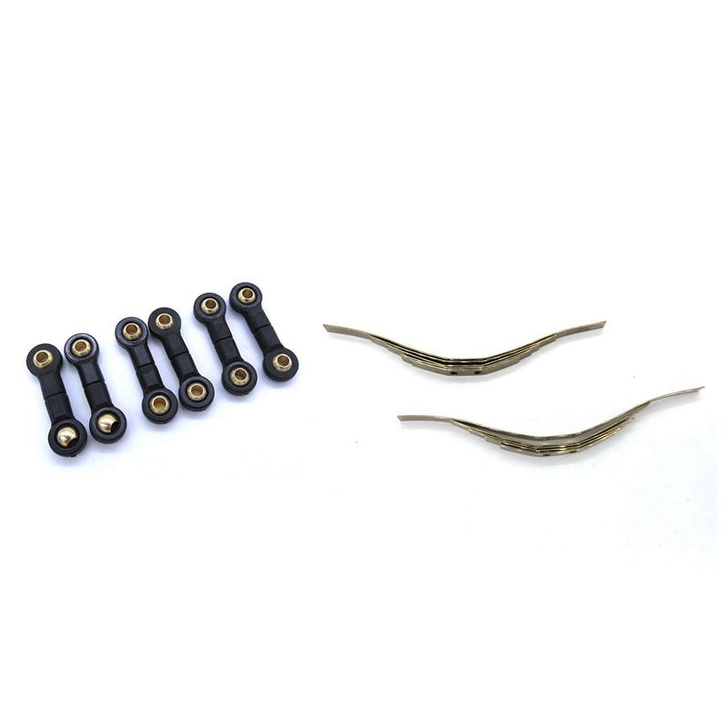 6Pcs Connector Links Rod with 2 Pair Steel Shock Absorption Leaf Springs Suspension