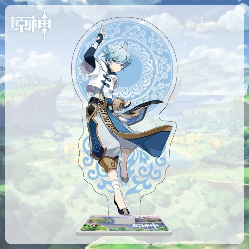 Genshin Impact Game Anime Figure Acrylic Stand Model Toy Hutao Tartaglia Xiao Qiqi Action Figures Decoration DIY Collection Gift