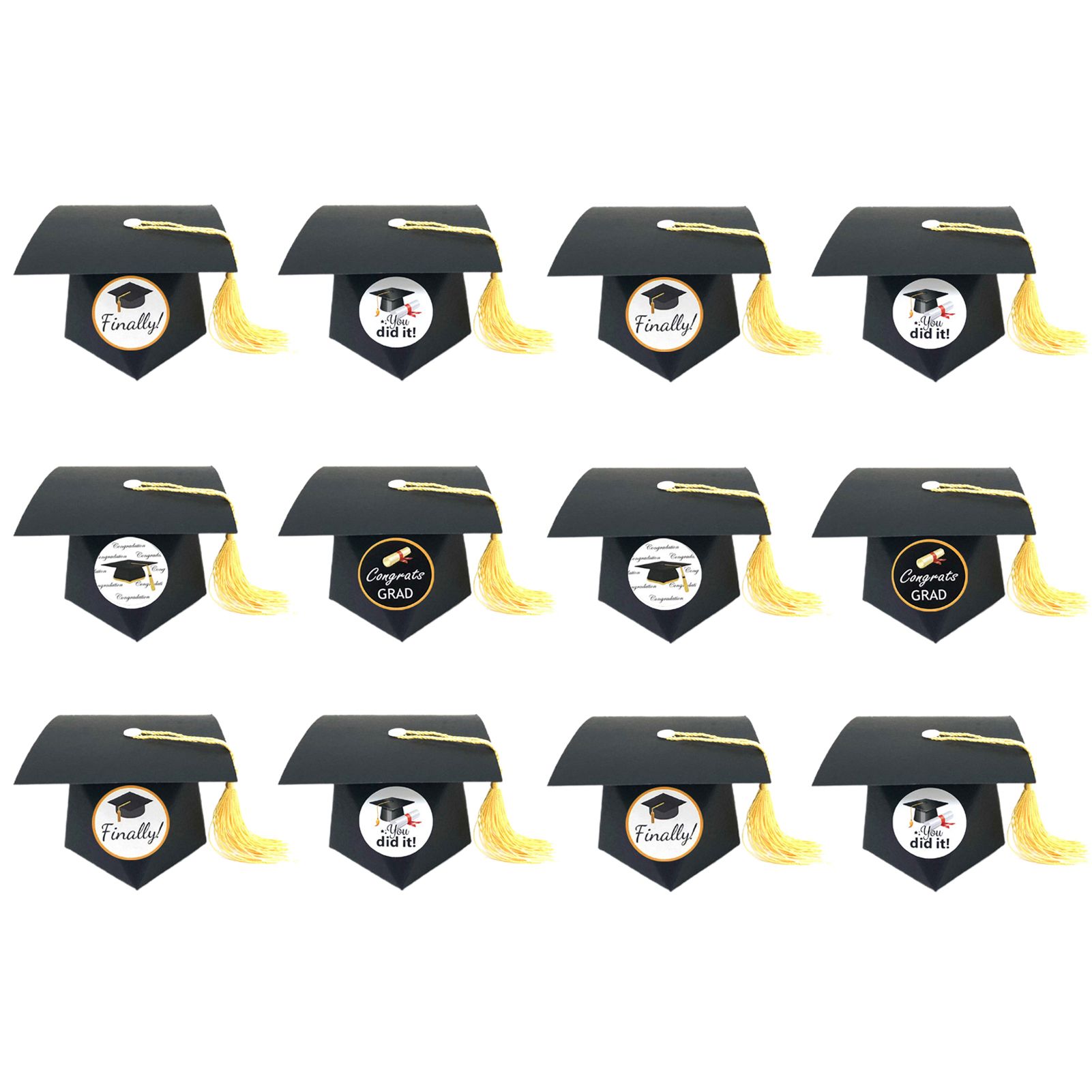Biscuit Box Foldable Lovely Graduation Cap Shape Dessert Case