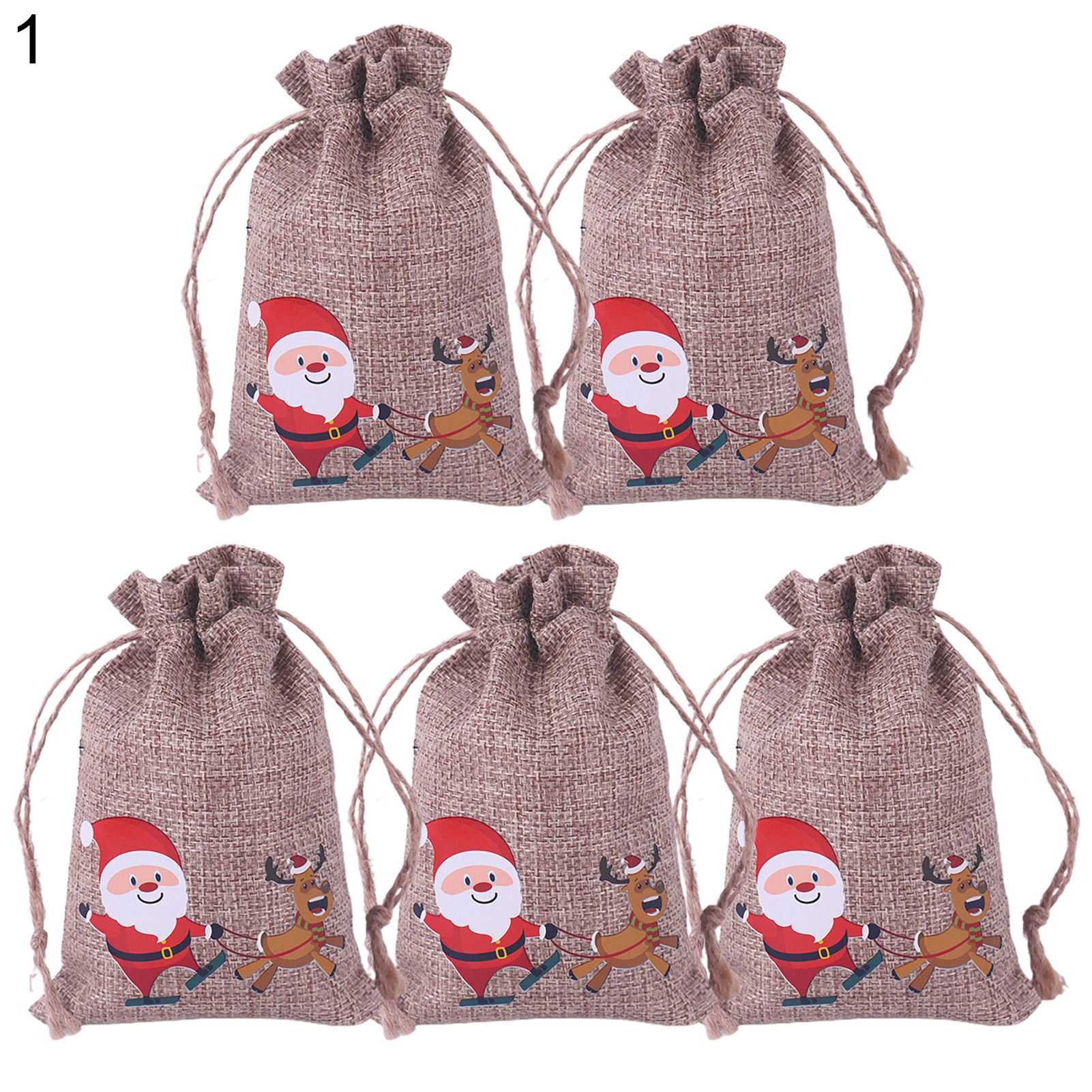 Sweet Storage Bag Eco-friendly Small Jute Burlap Xmas Treat Gift Bag